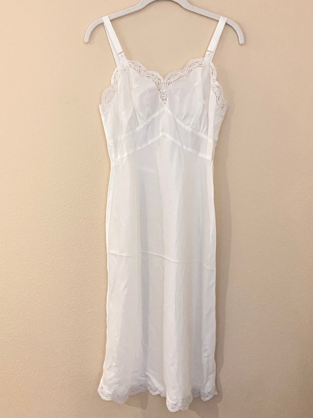 Vintage Aristocraft White Lace Slip Dress